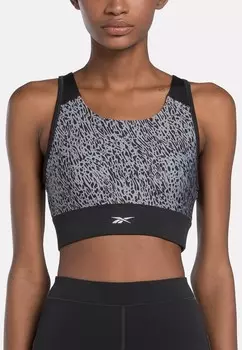 Спортивные бюстгальтеры со средней поддержкой RUNNING AOP BRA Reebok, черный