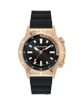 Спортивные часы Ferragamo, 46 мм, черный