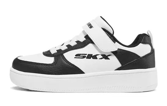 Спортивные детские кроссовки для скейтбординга GS Low-top белые/черные Skechers