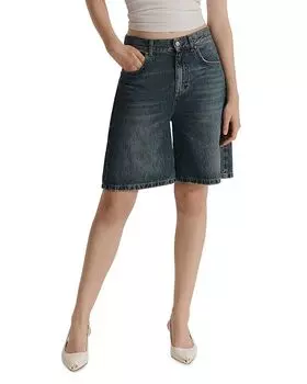 Спортивные джинсовые шорты цвета ультрамарин Marella, синий