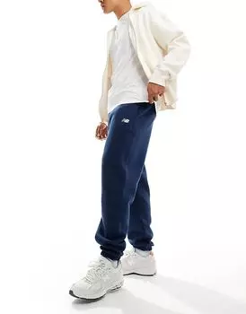 Спортивные флисовые джоггеры синего цвета New Balance