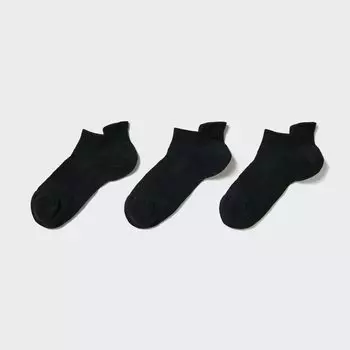 Спортивные короткие носки (три пары) UNIQLO, черный
