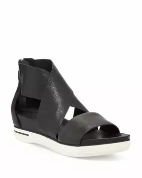 Спортивные кожаные сандалии с широкими ремешками, черные Eileen Fisher