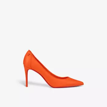 Спортивные кожаные туфли Kate 85 на каблуке Christian Louboutin, цвет vitamine