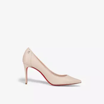 Спортивные кожаные туфли Kate 85 на каблуке Christian Louboutin, цвет leche