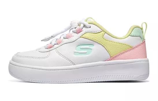 Спортивные кроссовки для скейтбординга Sport Court 92 Kids Low-top White Skechers, белый/желтый