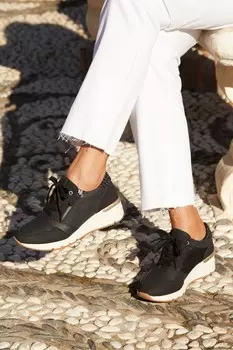 Спортивные кроссовки Luca на шнуровке и боковой молнии Linzi, черный