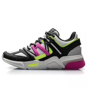 Спортивные кроссовки (WMNS) Li-Ning Light Classic Leisure Low 'Black Grey Neon Green', белый