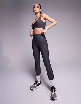 Спортивные леггинсы 4505 Active Rib с высокой талией и внутренним карманом, цвет: сланцево-серый