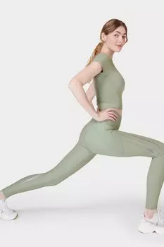 Спортивные леггинсы Aerial Core Sweaty Betty, зеленый