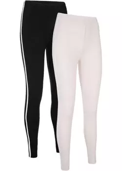 Спортивные леггинсы без щиколотки из органического хлопка (2 шт в упаковке) Bpc Bonprix Collection, черный