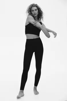 Спортивные леггинсы длиной до щиколотки из материала Softmove H&M, черный