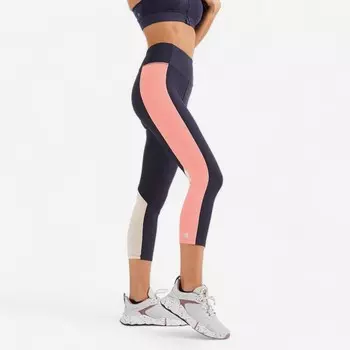 Спортивные леггинсы Domyos, цвет asphaltblau/lachsrosa/bltenblattbeige