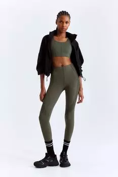 Спортивные леггинсы drymove H&M, зеленый