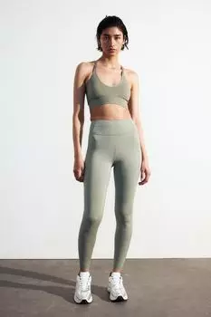 Спортивные леггинсы drymove с карманами H&M, зеленый