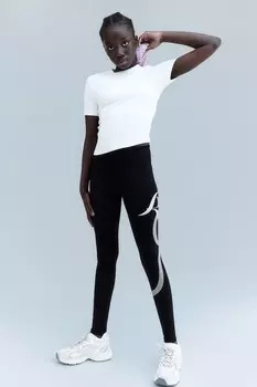 Спортивные леггинсы из материала Drymove H&M, черный