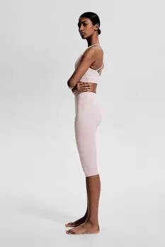Спортивные леггинсы-капри из материала softmove H&M, розовый
