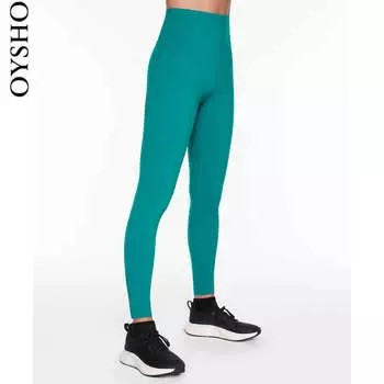 Спортивные леггинсы Oysho с высокой посадкой, бирюзовый
