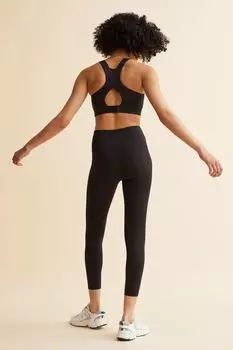 Спортивные леггинсы с высокой талией H&amp;M, черный