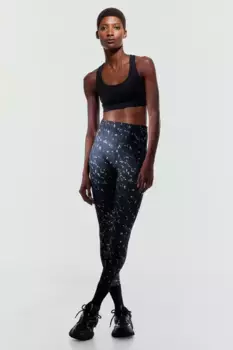 Спортивные леггинсы с высокой талией H&M, черный