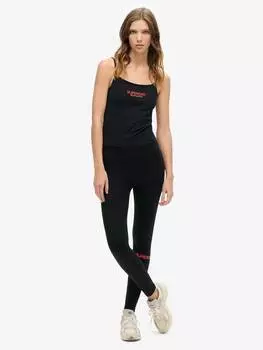 Спортивные леггинсы с высокой талией Superdry, цвет Black/Fire Pink