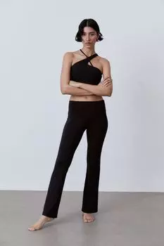 Спортивные леггинсы softmove с откидным поясом H&M, черный