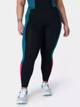 Спортивные леггинсы Sweaty Betty Power Ultra Sculpt High Waist, цвет black/pink reefteal
