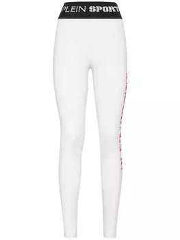 Спортивные легинсы с логотипом Plein Sport, белый