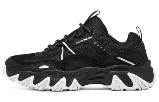 Спортивные массивные кроссовки мужские низкие черные и белые Skechers