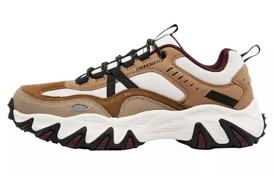 Спортивные массивные кроссовки мужские низкие коричневые, черные, белые Skechers