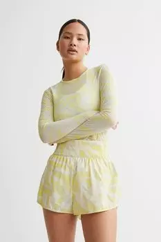 Спортивные нейлоновые шорты H&amp;M, желтый/узор