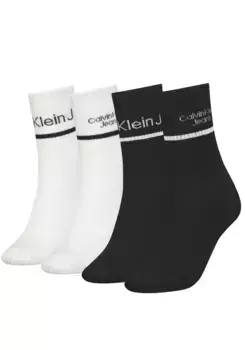 Спортивные носки Calvin Klein Jeans (4 шт.) с вышивкой логотипа, черный