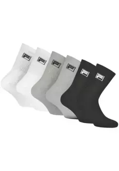 Спортивные носки Fila (упаковка, 6 пар), классические теннисные носки в упаковке, 6 шт, серый