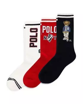 Спортивные носки Polo Ralph Lauren Preppy, набор из 3 шт, мультиколор