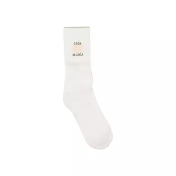 Спортивные носки в рубчик с логотипом Casablanca Square, цвет Белый/Розовый