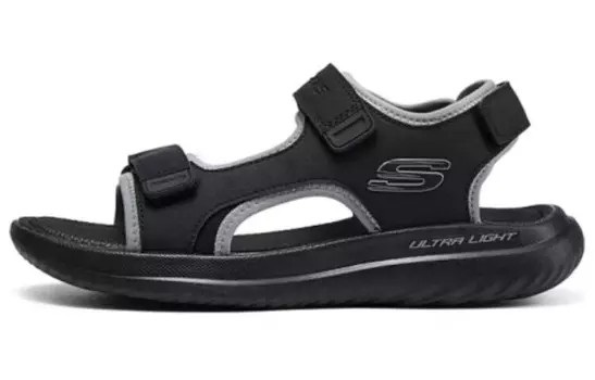 Спортивные пляжные сандалии мужские черные Skechers
