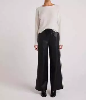 Спортивные полосатые широкие брюки черного цвета Bella Dahl