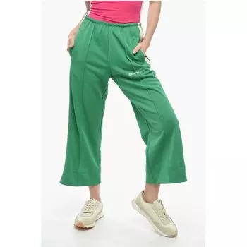 Спортивные расклешенные брюки с контрастными полосами по бокам Palm Angels, Green