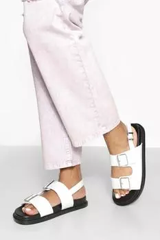 Спортивные сандалии Dad с широкими ремешками и двойным ремешком boohoo, белый