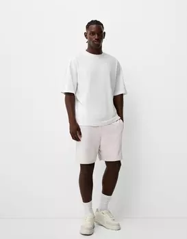 Спортивные сетчатые шорты-бермуды Bershka, серый