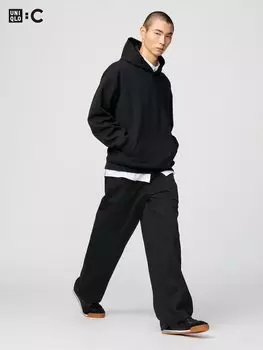 Спортивные широкие брюки/длинные Uniqlo, черный