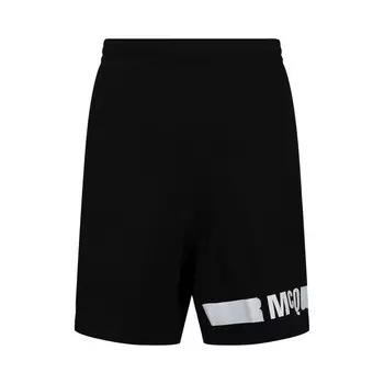 Спортивные шорты Alexander McQueen Redacted Logo Sweatshorts Darkest Black, черный