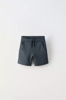 Спортивные шорты-бермуды ZARA, средне-синий