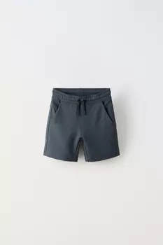 Спортивные шорты-бермуды ZARA, средне-синий