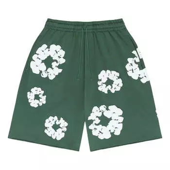 Спортивные шорты Denim Tears Cotton Wreath Logo Shorts 'Green White', зеленый