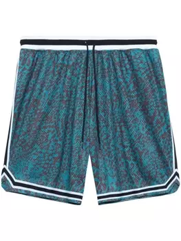 Спортивные шорты Game с леопардовым принтом John Elliott, синий