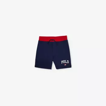 Спортивные шорты из хлопкового трикотажа с вышитым логотипом для мальчиков Polo Ralph Lauren, синий