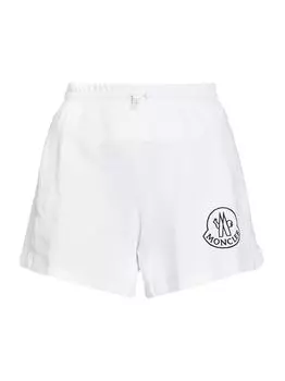 Спортивные шорты из пике с завязками Moncler, белый