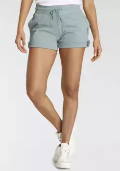 Спортивные шорты KangaROOS, шорты на подкатах с хлястиком и пуговицей, синий