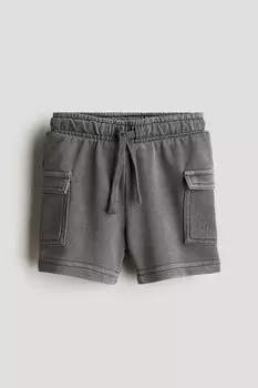 Спортивные шорты-карго с потертым эффектом H&M, серый
